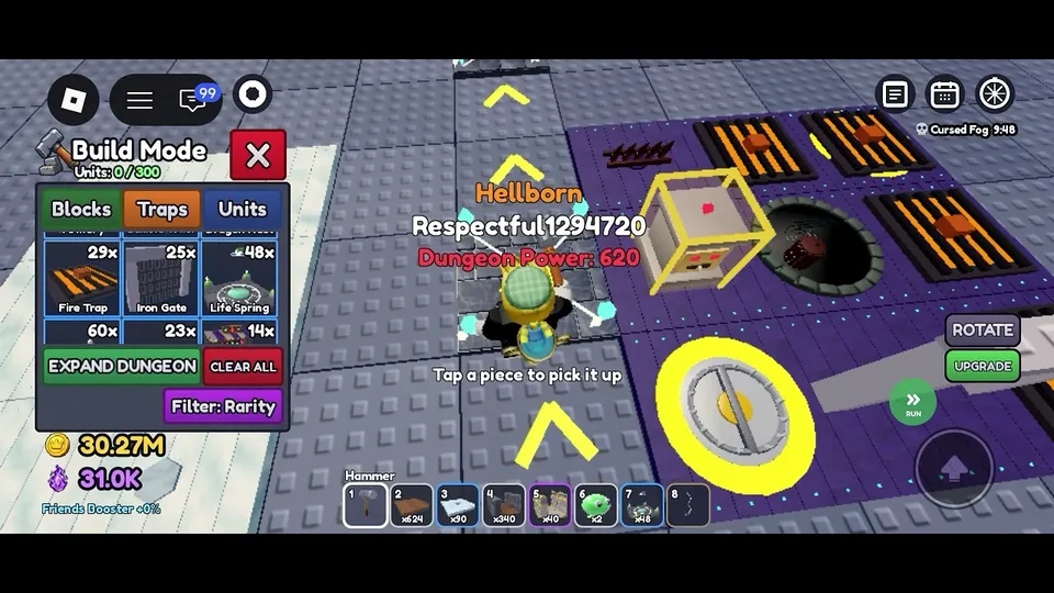 How to Upgrade Traps on Mobile in Build a Dungeon